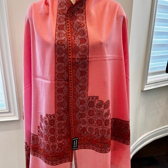 Beautiful Pink Kashmiri Pashmina Stole Scarf Wrap Shawl - Picture 9 of 10